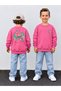 Boy's Crew Neck Sweatshirt Printed 3 Yarn Threaded Winter Comfortable Fit Cotton Sweatshirt