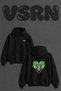 Koc Neon Design Back Printed Oversize Black Hooded Sweatshirt