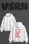 Discipline Quote Design Back Printed Oversize White Hooded Sweatshirt