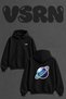Galaxy Planet Design Back Printed Oversize Black Hooded Sweatshirt