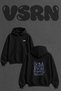 Motivational Poster Design Back Printed Oversize Black Hooded Sweatshirt