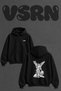 Zafer Tanricasi Design Back Printed Oversize Black Hooded Sweatshirt