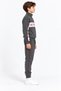 63810-26 Boy's Zippered Stand Collar Active Printed Burgundy Striped Tracksuit Set 11-14 Years - 2