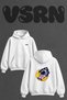 Astronaut Moon Design Back Printed Oversize White Hooded Sweatshirt