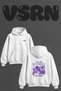 Art Creation Design Back Printed Oversize White Hooded Sweatshirt