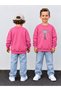 Boy's Crew Neck Sweatshirt Printed 3 Yarn Threaded Winter Comfortable Fit Cotton Sweatshirt