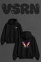 Butterfly Design Back Printed Oversize Black Hooded Sweatshirt