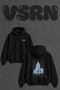 Sagrada Familia Gaudi Design Back Printed Oversize Black Hooded Sweatshirt