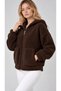 Women's Hooded Zippered Fleece Bomber Jacket - 3