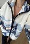 Tree Patterned Stand Collar Fleece Teddy Fleece Cardigan - 5