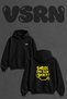 Nirvana Teen Spirit Design Back Printed Oversize Black Hooded Sweatshirt