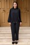 Ghsia Mercerized Tunic with Stone Button Accessories on the Hem - 3