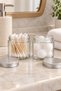 2 Pieces 100 ml Transparent Glass Jars with Silver Metal Lids - Storage for Candles, Creams, and Cotton - 7