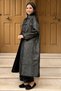 Kahma Velvet Detailed Jacquard Long Cap with Agraf Cover on the Front - 2