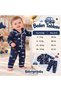 Car Printed Long-Sleeved Baby Pajama Set - 100% Cotton - 2