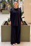 Luna Set with Detailed Fastening on Blouse and Pants