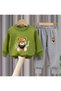 New Season Bear Printed 100% Cotton 3 Yarn Circular Neck Boys' Pocketless Winter Sweat Suit - 2