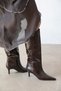 Victor Women's Pointed Toe Heeled Wrinkled Leather Boots Brown - 2