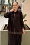 Ribbed Front Zipper Jacket and Shalwar Set - 3