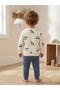 Baby Boy Car Patterned Ribbed 2-Piece Set Cotton Top and Bottom - 5