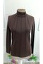 Women's long sleeve ribbed modal turtleneck top - 4
