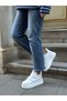 White Skin (Cerrely) Hidden Heel Padded Heel 8 cm Height Increasing Sneakers - 4