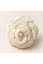 Crochet Knitted Pearl Detailed Rose Napkin Ring Set of 6 Off-White - 2