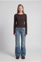 Long Sleeve Fingerless Boat Neck Basic Badi - 2
