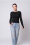 Long Sleeve Fingerless Boat Neck Basic Badi - 5