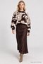Long Satin Skirt Lgk0008 Aci Brown - 2