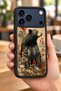 حافظة مقاومة للصدمات متوافقة مع هاتف iPhone 18 Pro مع حماية للكاميرا بنمط الدب الأسود