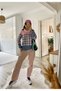 Women's Long Sleeve Turtleneck Lace-Up Patterned Ruffled Diver Blouse - 8