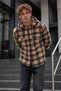 Men's Zippered Lumberjack Comfortable Camel Shirt - 3