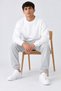 Men's Long Sleeve White Knit Sweater - 4