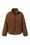 Fleece Jacket with Zippered Stand Collar - Bitter Brown