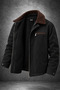 Men's Fur Lined Gabardine Coat - 2