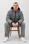 Men's Casual Hooded Thick Puffer Gray Coat - 4