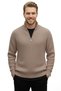Men's Mink Half-Zip Oversize Cut Knitwear Sweater – Soft Textured Knit Sweater 2608511