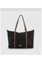 Women's Parachute Fabric Striped Shopper Bag