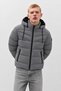 Men's Casual Hooded Thick Puffer Gray Coat - 2