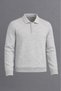 Men's Polo Collar Buttoned Casual Knitwear A.Gray Sweater