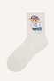 Teddy Bear Patterned 5-Piece Cotton Long Socks for Girls I5736A8Ns - 7