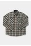 Comfort Fit Shirt Neck Plaid Men's Green Long Sleeve Shirt - 5