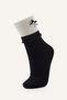 Women's Ribbon Detailed Ruffled 2-Piece Cotton Socks I6673Axns - 2