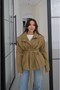 Oil Green Belted Zippered Trench Coat - 3