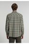 Comfort Fit Shirt Neck Plaid Men's Green Long Sleeve Shirt - 2