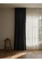 Anthracite 100% Linen Background Curtain 1. Quality Draped Fabric, Non-Pleated, Extrafoam, Gathered, Ready to Use (1 Piece, Single Wing) - 3