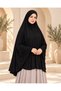Long Souffle Veil with Sleeves, Veilless Practical Scarf, Ready-To-Wear Turban, Viscose Lycra, Black
