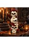 Triple Skull Halloween Decoration with Red Roses, 25CM - 3