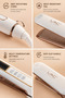 Professional Hair Straightener, White & Rose Gold Wide Plate Flat Iron, LCD Display Adjustable Temperature Salon Hair Styling Tool - 8